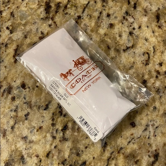 NWT Coach Santa Bear Bag Charm Keychain - Picture 9 of 9